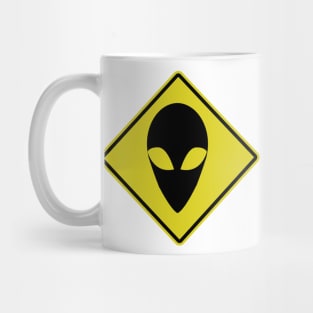 Alien Warning Sign Mug